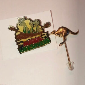 Vintage Lot of 2 Pins Kangaroo Koala Aussie Lifesavers Brooch